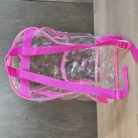 Barbie Clear Plastic Backpack With Pink Trim 10x14.5" - Picture 5 of 9